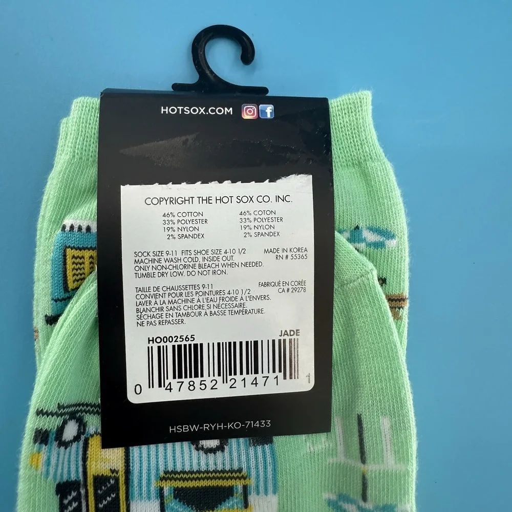 Hot Sox Women's Food Truck Crew Socks Ice Cream Pizza Taco Size 9–11 New